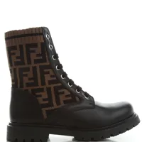 fendi girls ff logo ankle boots black eu35