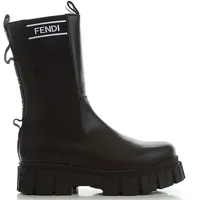 fendi girls chunky leather boots black eu33