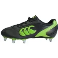 chaussures de rugby basses pointe douce noir/vert