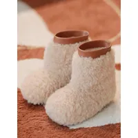 chaussures d&#39;hiver pour filles bottes de neige tendance en laine tricotée en fausse fourrure
