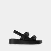 sandales à plateforme loop - elleme - cuir - noir