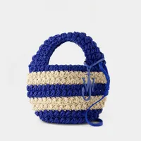 sac à main popcorn basket - j.w. anderson - coton - bleu/blanc