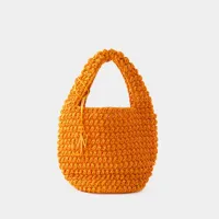 sac à main large popcorn basket - j.w. anderson - coton - orange