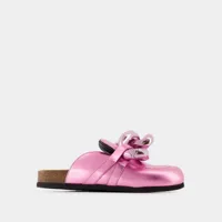 mocassins chaine - j.w. anderson - cuir - rose