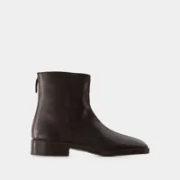 bottines piped zipped - lemaire - cuir - mushroom