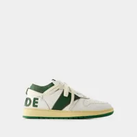sneakers rhecess low - rhude - cuir - blanc/vert