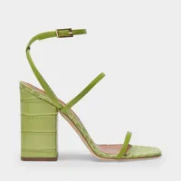 sandales maria en cuir vert
