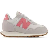 new balance enfant 237 bungee en gris/rose, synthetic, taille 20