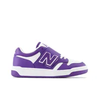 new balance enfant 480 bungee lace with top strap en mauve/blanc, synthetic, taille 33.5