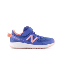 new balance kids' 570v3 bungee lace with top strap en bleu/rose, mesh, taille 33 large