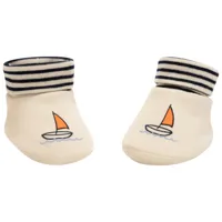 chaussons rayés print voilier pour bébé garçon - ecru
