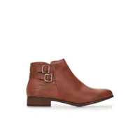 boots dos �� double lani��res - camel - femme -