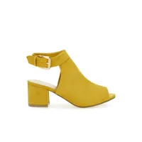 sandales styles mules �� bride - moutarde - femme -