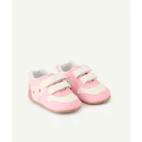 chaussons style baskets bébé fille rose et blanc - 12-18 m