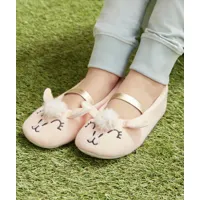 chaussons roses fille avec animations lama