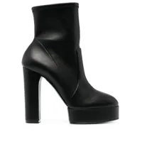 casadei- betty leather heel ankle boots