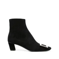 roger vivier- belle vivier leather heel ankle boots