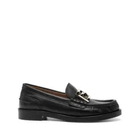 fendi- baguette leather loafers