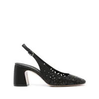 emporio armani- perforated leather slingback pumps