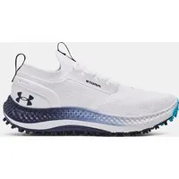 chaussure de golf sans pointes under armour charged phantom pour homme blanc / blanc / midnight bleu marine 44