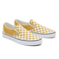 vans chaussures classic slip-on checkerboard (color theory checkerboard golden glow) unisex jaune, taille 34.5
