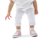 vans chaussures checkerboard slip-on v bébé (1-4 ans) ((checkerboard) powder pink/true white) toddler rose, taille 18