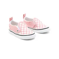 vans chaussures checkerboard slip-on v bébé (1-4 ans) ((checkerboard) powder pink/true white) toddler rose, taille 19