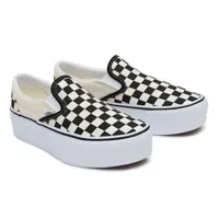 vans chaussures classic slip-on stackform (checkerboard black/classic white) femme noir, taille 39